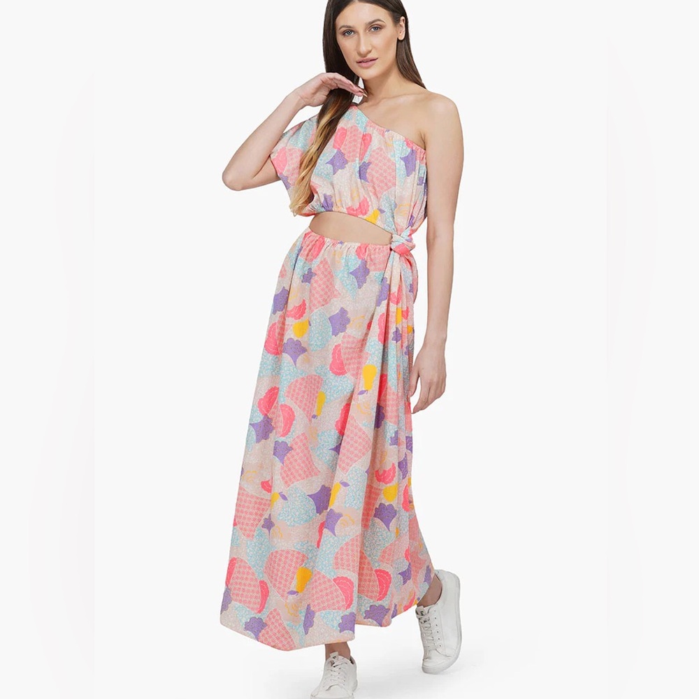 America and Beyond One-Shoulder Maxi Dress